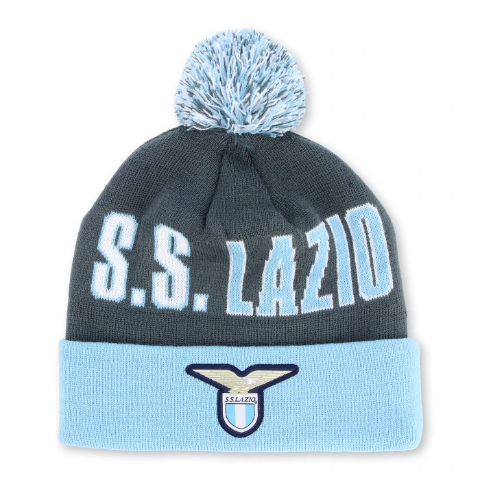 SS LAZIO POMPOM BEANIE LOGO BLUE 2025/26