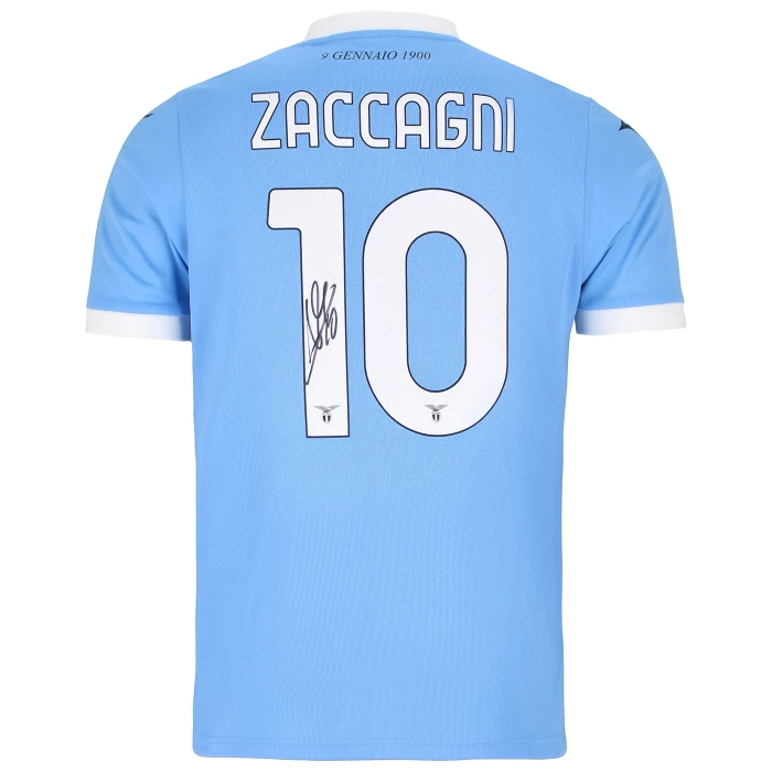 SS LAZIO ZACCAGNI SIGNED HOME JERSEY 2025/26