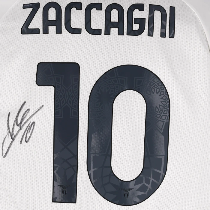 SS LAZIO ZACCAGNI SIGNED AWAY JERSEY 2025/26