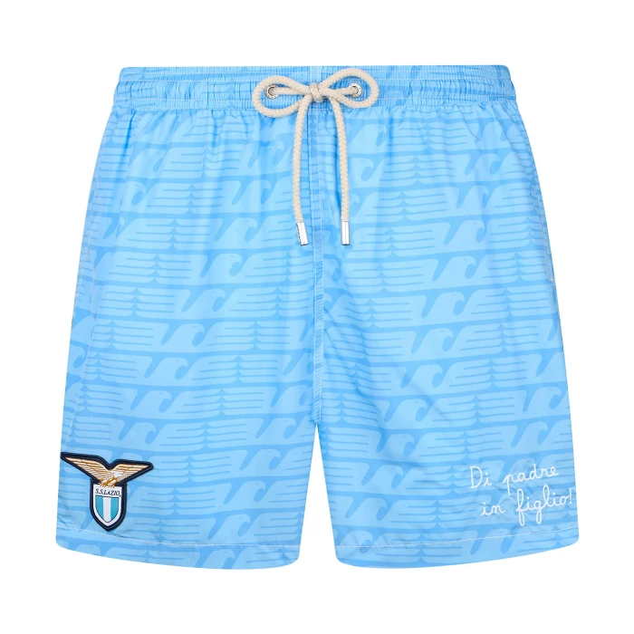 LAZIO X MC2 SAINT BARTH PADRE IN FIGLIO SWIM SHORT - KIDS