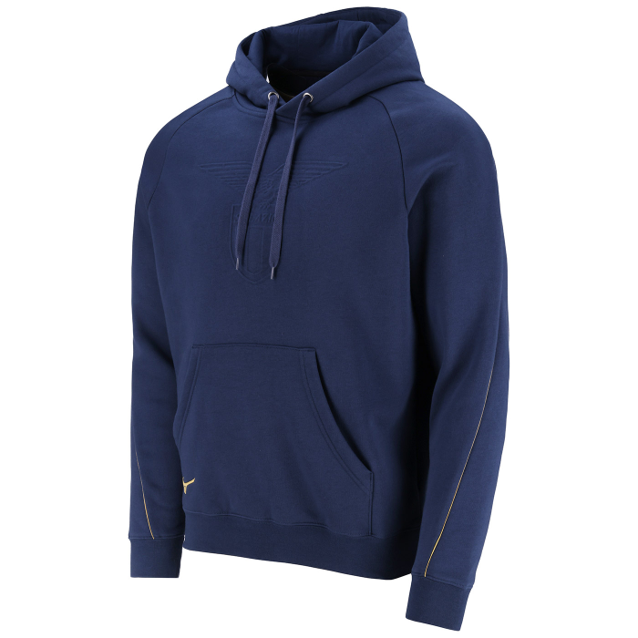 SS LAZIO NAVY PIPED HOODIE